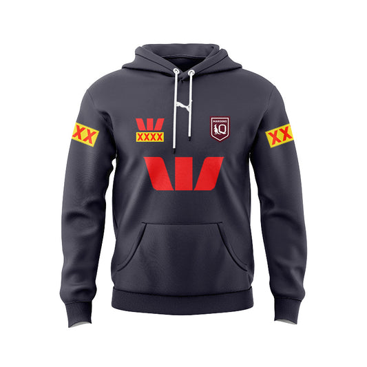 Queensland Maroons 2026 State of Origin Grey Home Replica Hoodie