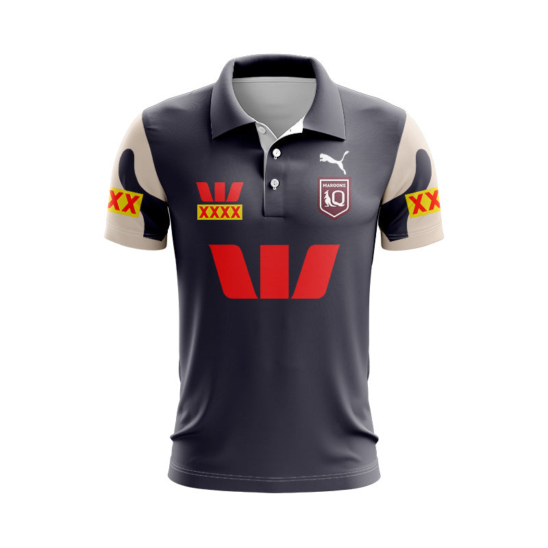 Queensland Maroons 2026 State of Origin Grey Home Replica Polo