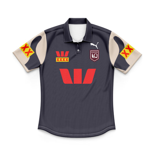 Queensland Maroons 2026 State of Origin Grey Home Replica Youth Polo