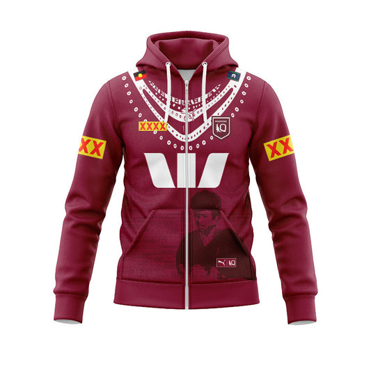 Queensland Maroons 2025 Indigenous Replica Zip Up Hoodie