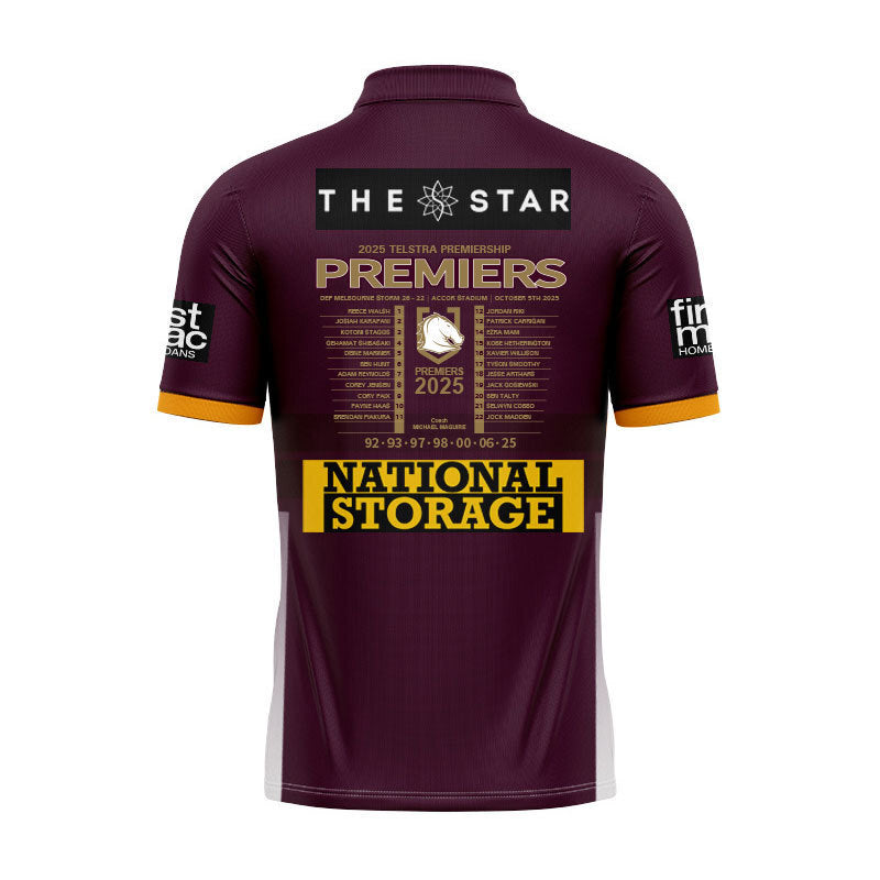 Brisbane Broncos 2025 Home Premiers Collectors Edition Replica Polo
