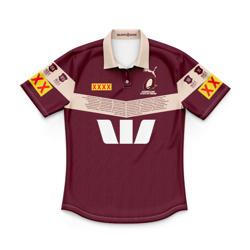Queensland Maroons 2026 State of Origin Heritage Replica Youth Polo