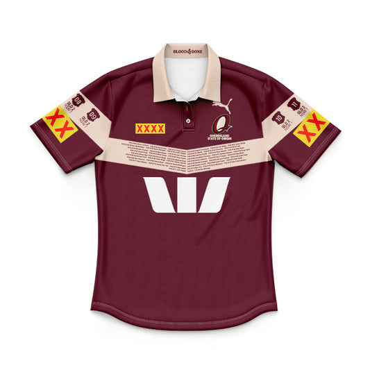 Queensland Maroons 2026 State of Origin Heritage Replica Youth Polo