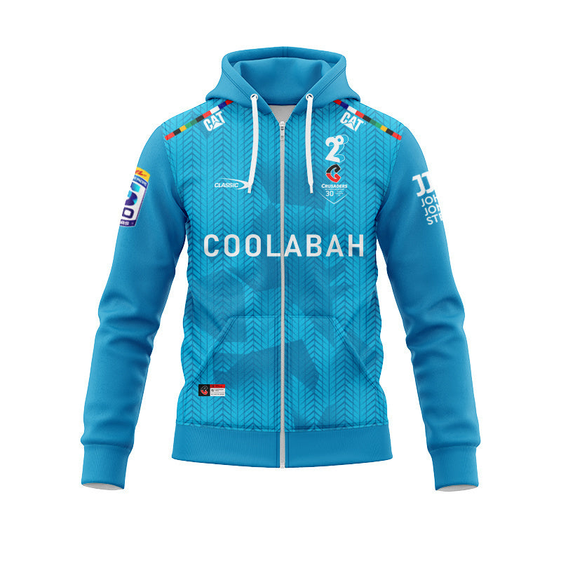 2026 Crusaders 30th Anniversary Heritage Replica Blue Zip-Up Hoodie