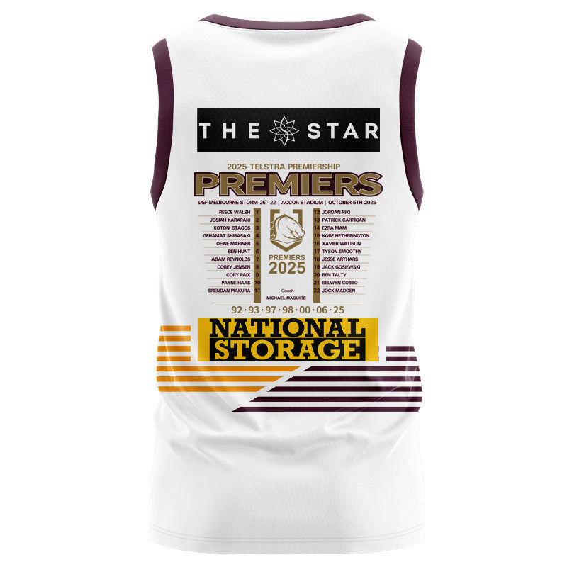 Brisbane Broncos 2025 Premiers Commemorative Replica Singlet
