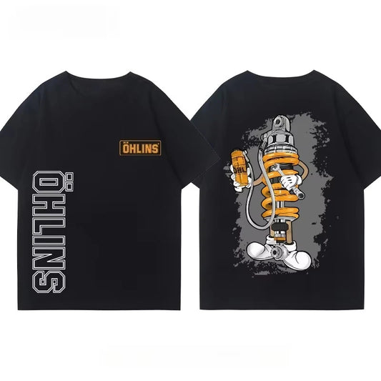 Ohlins Racing-Style Motorsport Replica Black Cotton T-Shirt