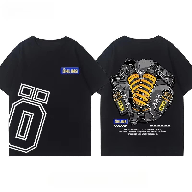 Ohlins Style Motorsport Replica Black Cotton T-Shirt