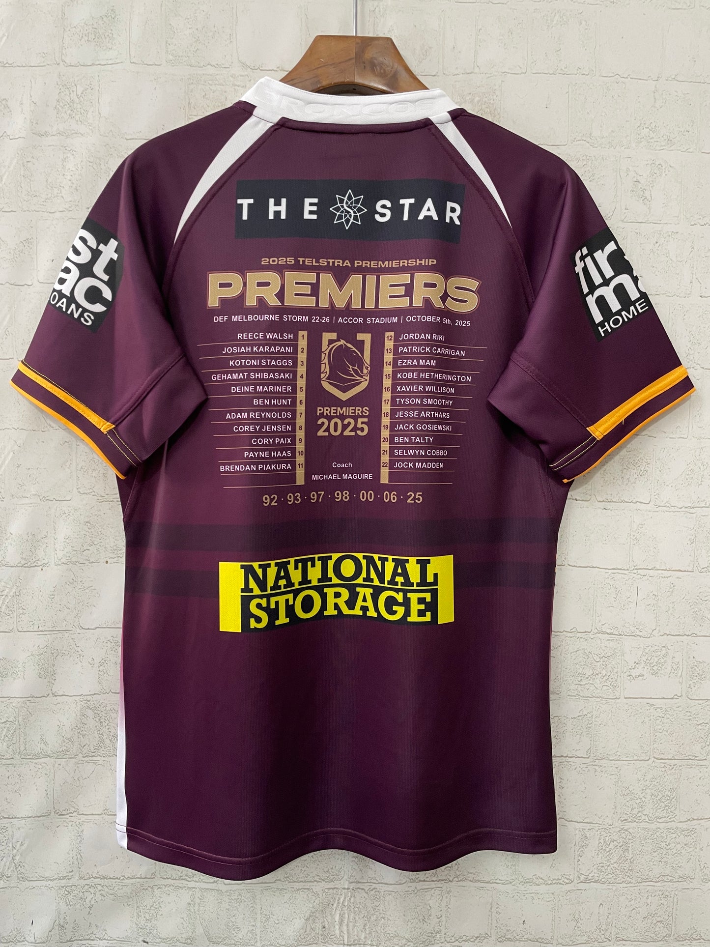 Brisbane Broncos 2025 Home Premiers Collectors Edition Replica Jersey