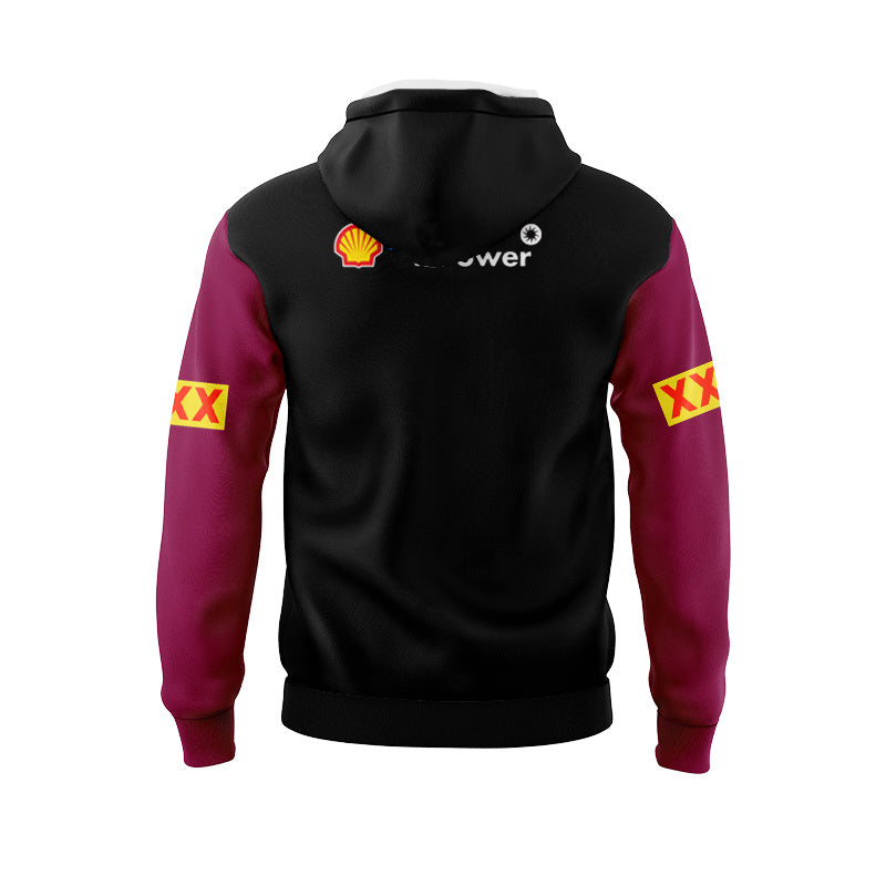 Queensland Maroons 2024 Black Media Replica Hoodie