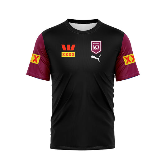 Queensland Maroons 2024 Black Media Replica Jersey
