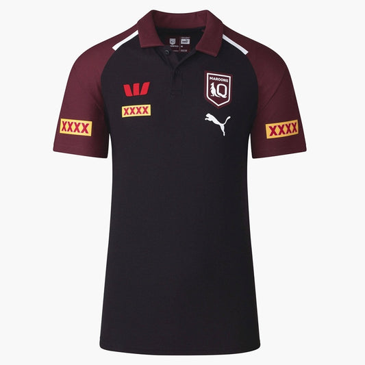 Queensland Maroons 2024 Black Media Replica Polo