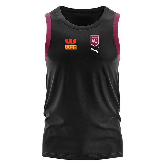 Queensland Maroons 2024 Black Media Replica Singlet