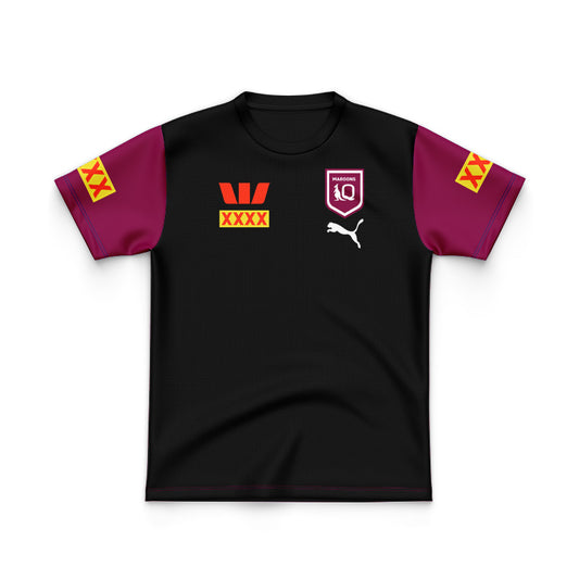 Queensland Maroons 2024 Black Media Replica Youth Jersey
